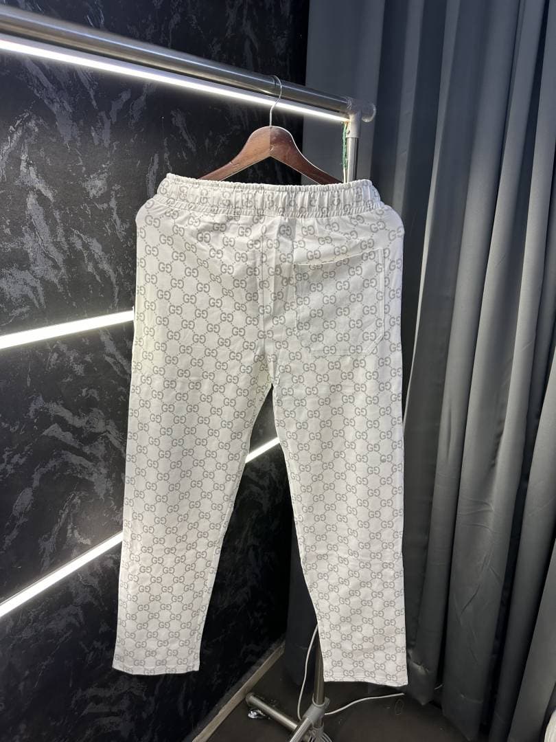 Gucc i GG Monogram Imported Premium Trackpant White ( No Return No Exchange On This Product ) alternate view